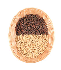 Basket with pine nuts.