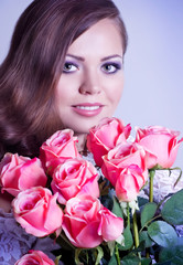 Portrait of beautiful young woman with makeup