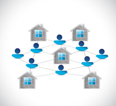 home people network illustration design