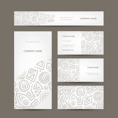 Set of abstract creative business cards design