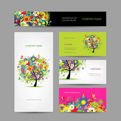 Set of cards, floral tree for your design