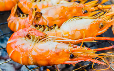 Grilled bbq shrimp