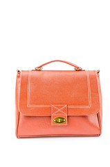 Woman leather bag isolated white background