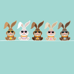 Obraz premium 5 Rabbits Sunglasses Retro