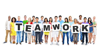 Multi-Ethnic Group Of Diverse People Holding Teamwork