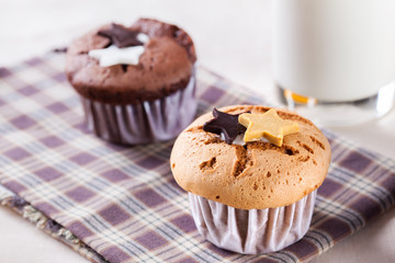 coffee cup cake with chocolate star