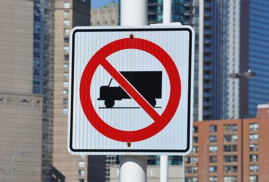 No trucks allowed sign