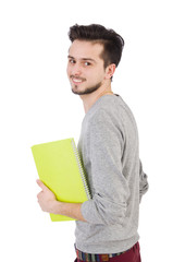 Young student isolated on the white background