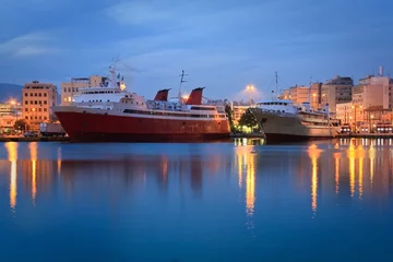 Fotobehang Ferries in port of Piraeus in Athens, Greece © milangonda