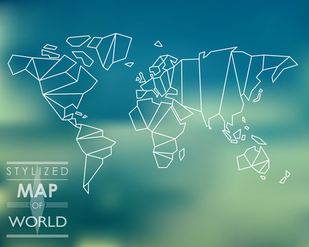stylized map of world