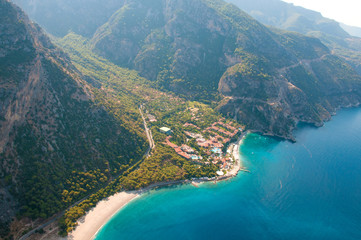 Fototapeta premium View from parachute on hotel Fethiye, Turkey.