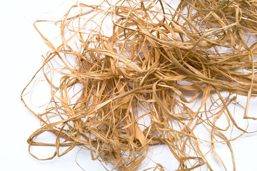 straw for packing and decorating on white background