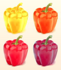 different pepper on the table