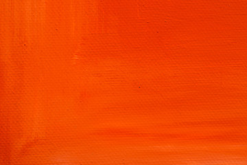 Orange Abstract Painted Canvas Close Up