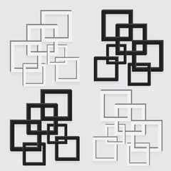 picture frame black and white abstract decoration eps10