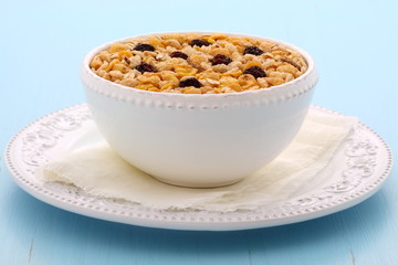 Delicious organic muesli cereal