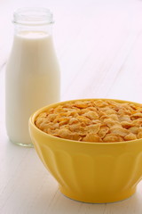 Healthy corn flakes breakfast