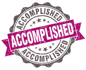 Accomplished violet grunge retro style isolated seal