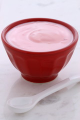 Fresh strawberry yogurt