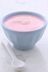 Fresh strawberry yogurt