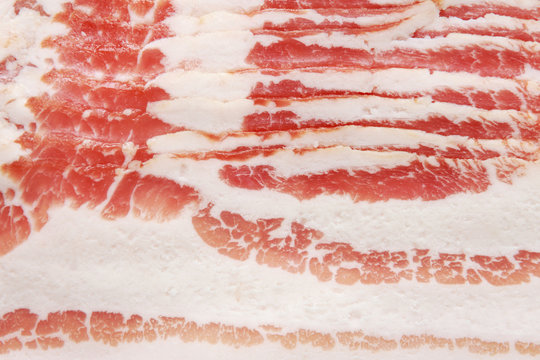 Sliced bacon close-up.