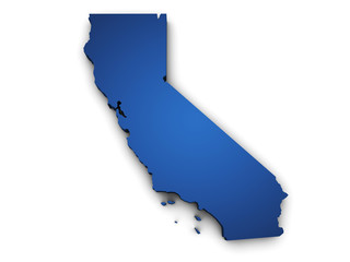 Kaart van Californië 3D-vorm