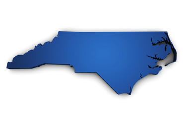 Carte de la forme 3d de l& 39 État de Caroline du Nord