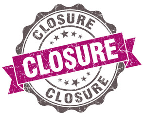 Closure violet grunge retro vintage isolated seal