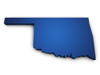 Obraz premium Map Of Oklahoma State 3d Shape