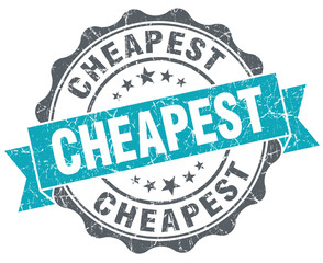 Fototapeta premium Cheapest turquoise grunge retro vintage isolated seal