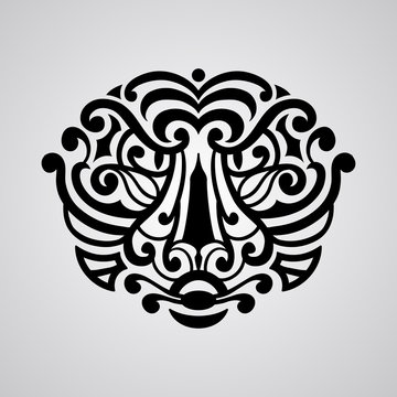 vector tiger face tattoo sketch