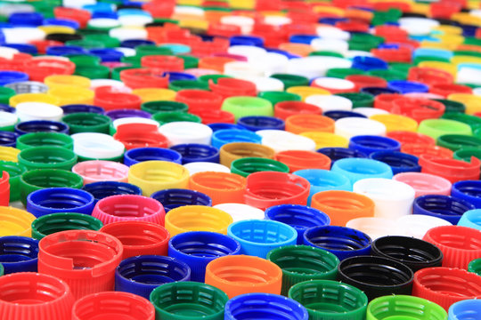 color plastic caps from pet bottles