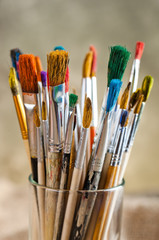 Fototapeta premium Paints and brushes