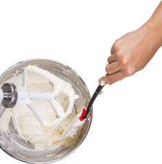 Female Hand Mixing Cake Ingredients