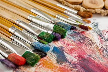 Obraz premium Paints and brushes