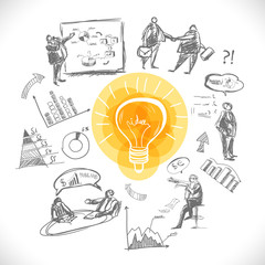 Doodle infographics background