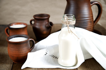 Milk in the bottle, retro style