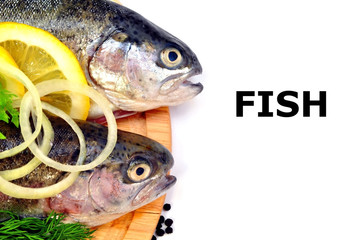 two rainbow trout with lemo