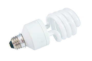 White energy saving lamp.