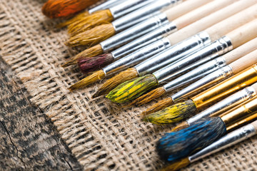 Fototapeta premium Paints and brushes