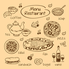 Restaurant menu. Vector illustration.
