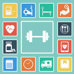 Vector fitness icon set