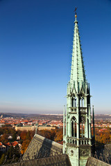 Obraz premium Roof top of St. Vitus Cathedral at Prague castle
