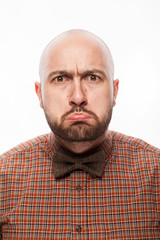 Fototapeta premium Funny portrait of a man with emotion on her face