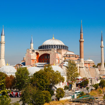 Hagia Sophia against the blue sky