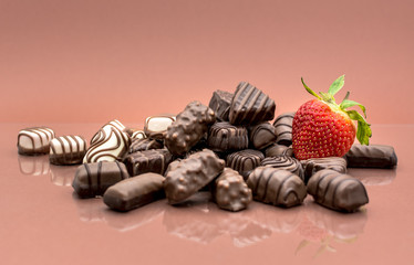 Chocolates and strawberry