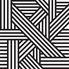 Abstract seamless pattern. Black and white lines.