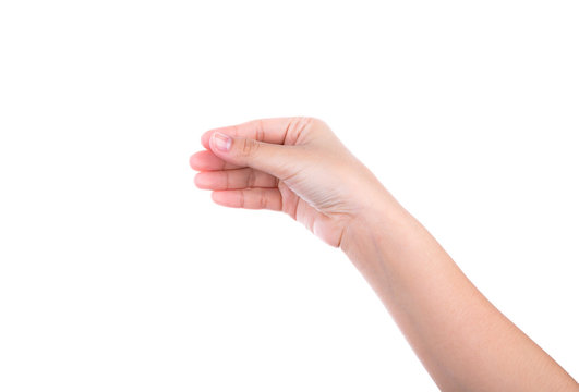 Women hand to hold business card ,credit card,blank paper or oth