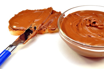 chocolate cream and wheat toast