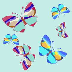 blue butterfly_set